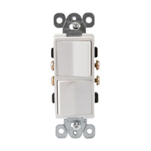 15 amps Single Pole decorative Dual Rockers Switch with 4 screws - 8203-2