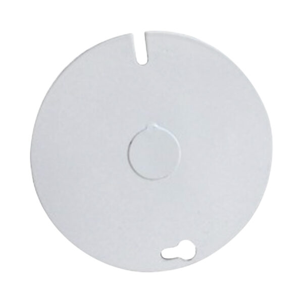 4in round cover with centre knockout - PLATE 54C6-WH