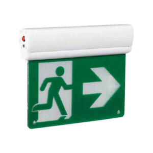 LED Edge Lit Running Man Exit Sign in 2W 120-347V AC for universal mounting - OE-G026