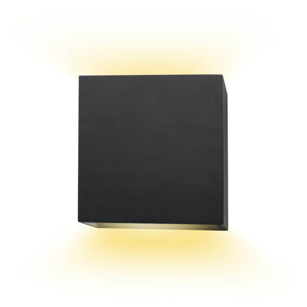 Low profile LED up and down wall sconce which can be used interior or exterior - SSC-UD-5CCT-BK
