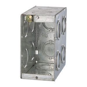 One gang masonry box that is 3-1.2in deep 21CU.IN. with concentric knockouts - BOX MBD-1K