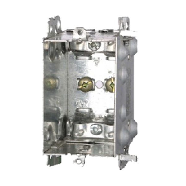 Single gangable device box with two embossed mounting slots - BOX 1104-LHA
