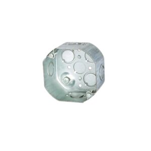 BOX 54171-K - Steel octagonal junction box with clamps and raised earth grounding