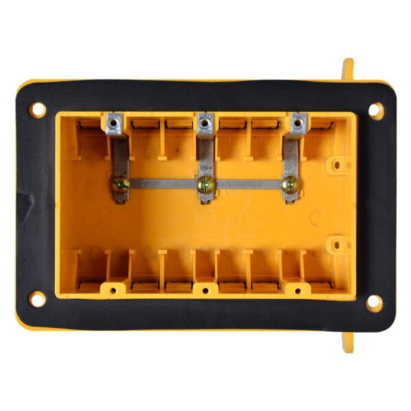 Three gang insulated vapour-proof non-metallic switch and outlet box - WPB03